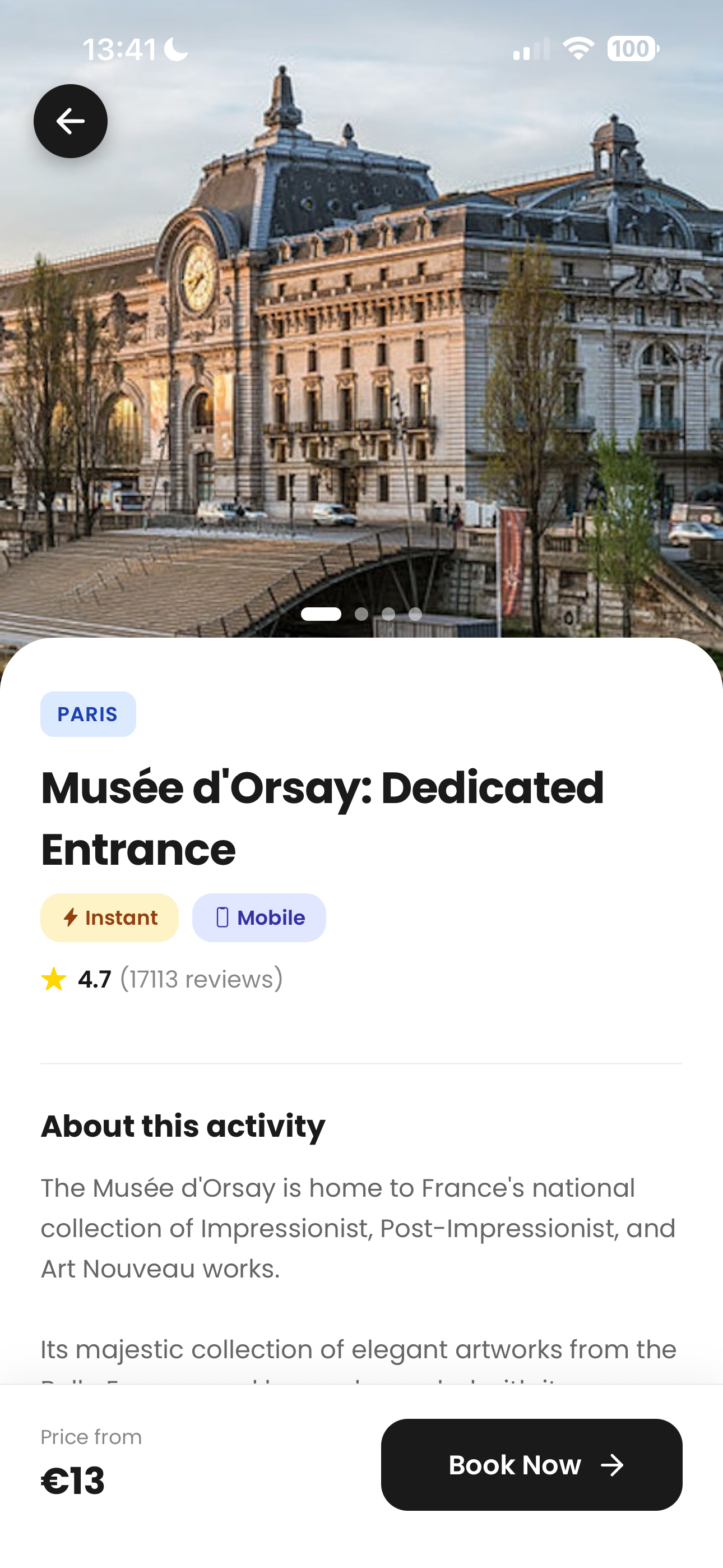 Fiche activité Musée d’Orsay avec réservation dans VERN